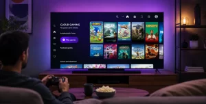 Google Introduces Selfie Video Sign-In for Account Recovery 5 A Fire TV screen displaying the Prime Video interface with a Games section featuring cloud gaming titles powered by Amazon Luna.