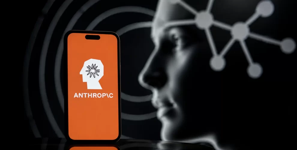 Anthropic AI advertisement campaign highlighting questions about artificial intelligence safety and responsibility.