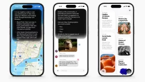 Apple Siri AI running on an iPhone with the iOS 27 public beta interface.
