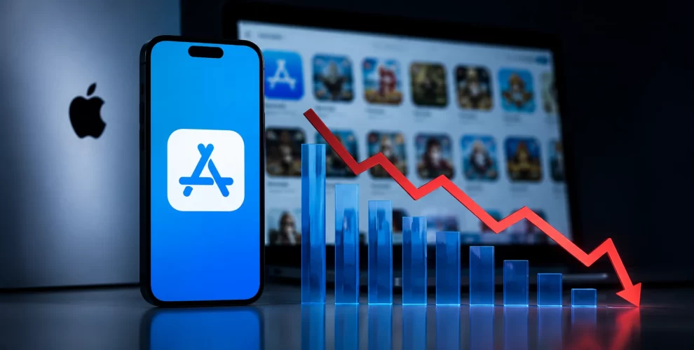 Apple logo representing Apple's services business and App Store growth during its latest earnings report.