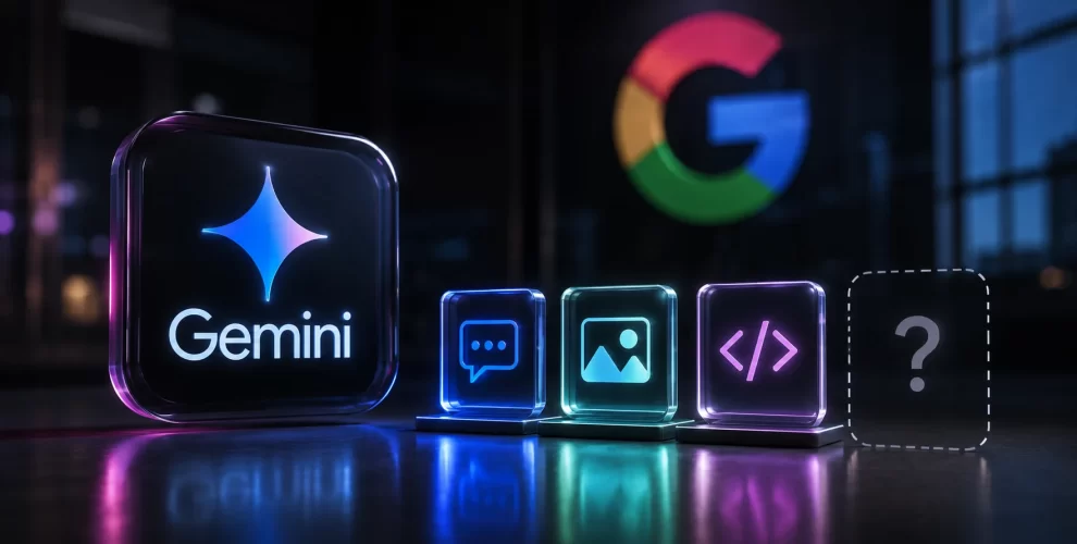 Google Gemini AI models including Gemini 3.6 Flash and Gemini 3.5 Flash displayed on a digital interface.