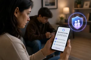 Parent receiving a Meta AI safety alert after a teenager discusses emotional distress with the chatbot.
