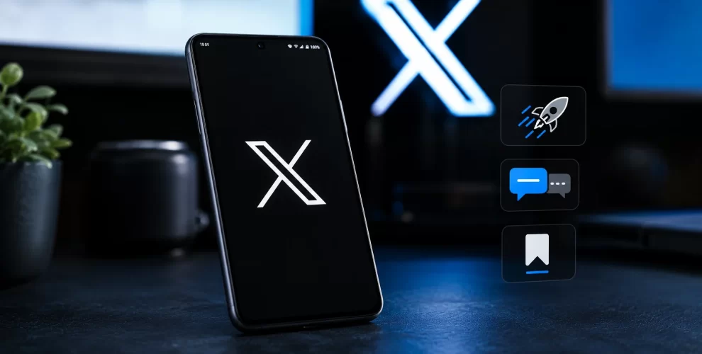 X Rebuilt Android App Brings Faster Performance and New Features 1 Smartphone displaying the newly rebuilt X Android app with a modern interface and improved performance.