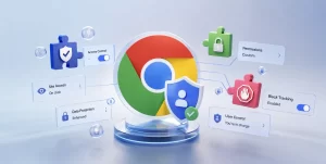 Google Chrome browser displaying extension permissions and privacy controls in the Chrome Web Store.