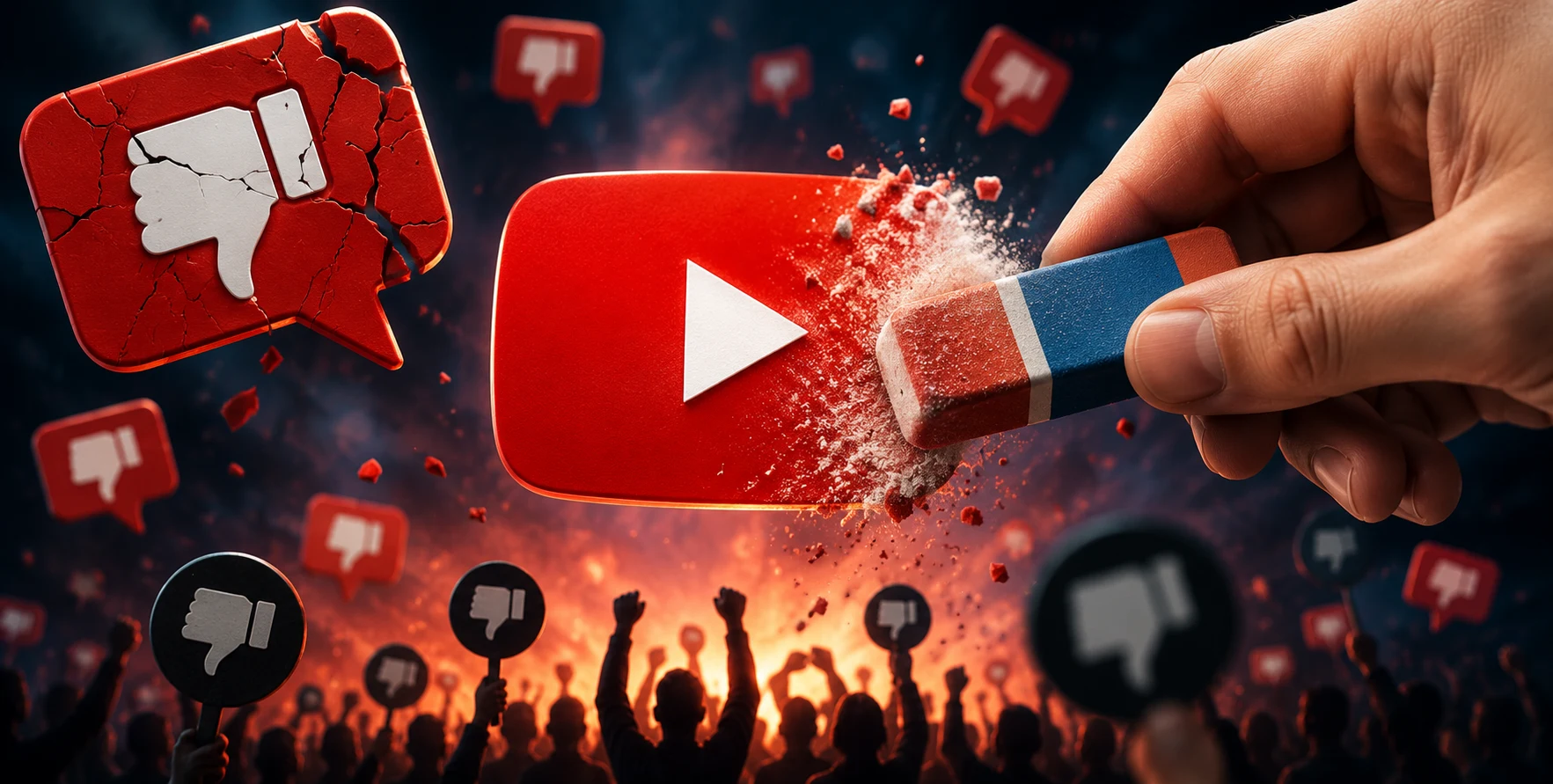YouTube Shorts interface showing the updated design after the dislike button was removed.