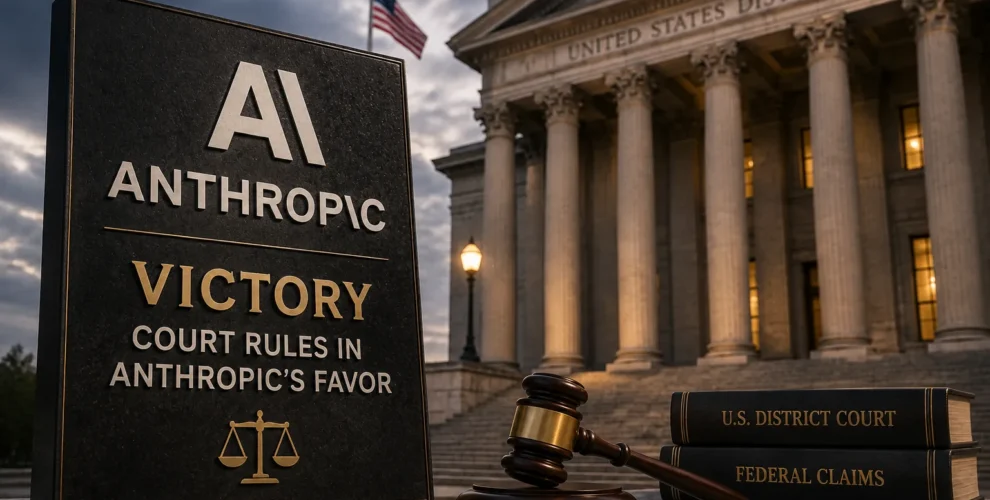 Anthropic Claude AI representing the company's legal dispute with the Pentagon over military AI restrictions.