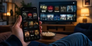 Bingers App interface displaying TV show tracking, watchlists, episode progress, and community discussions for movie and television fans.