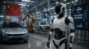 Chinese automakers developing humanoid robots as the automotive industry expands into robotics and embodied AI.