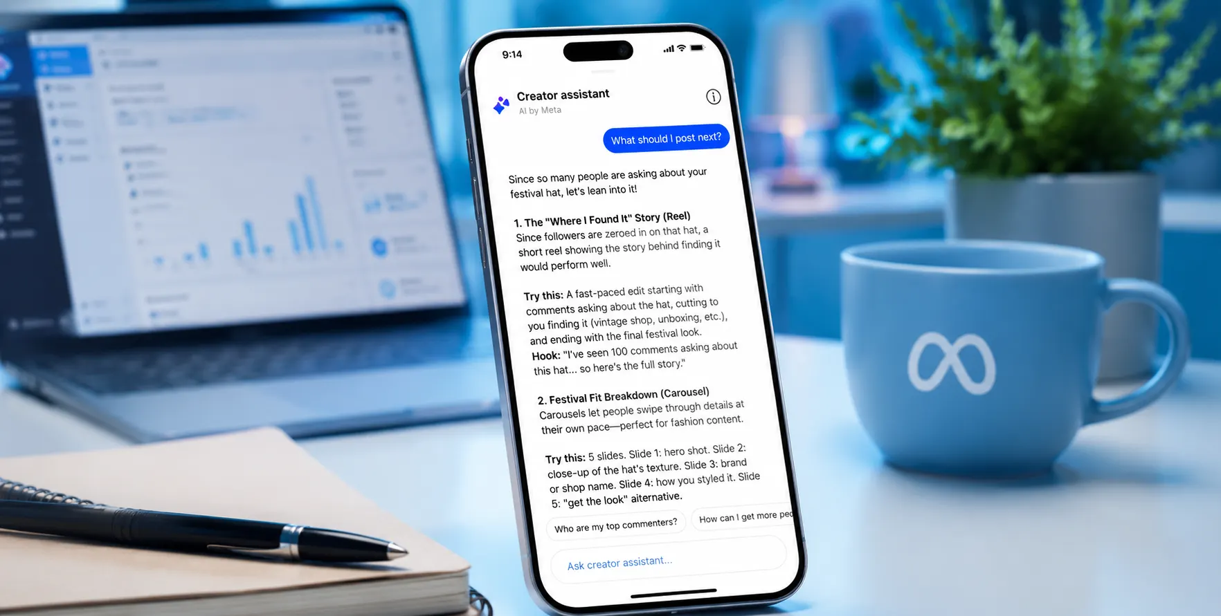 Facebook Creator Studio app with AI tools for content creators