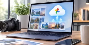 Google Photos desktop app displaying folder backup settings after Google Drive desktop photo backup support ends.