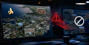 Google Earth interface representing the AI image generation feature that was removed due to misinformation concerns.