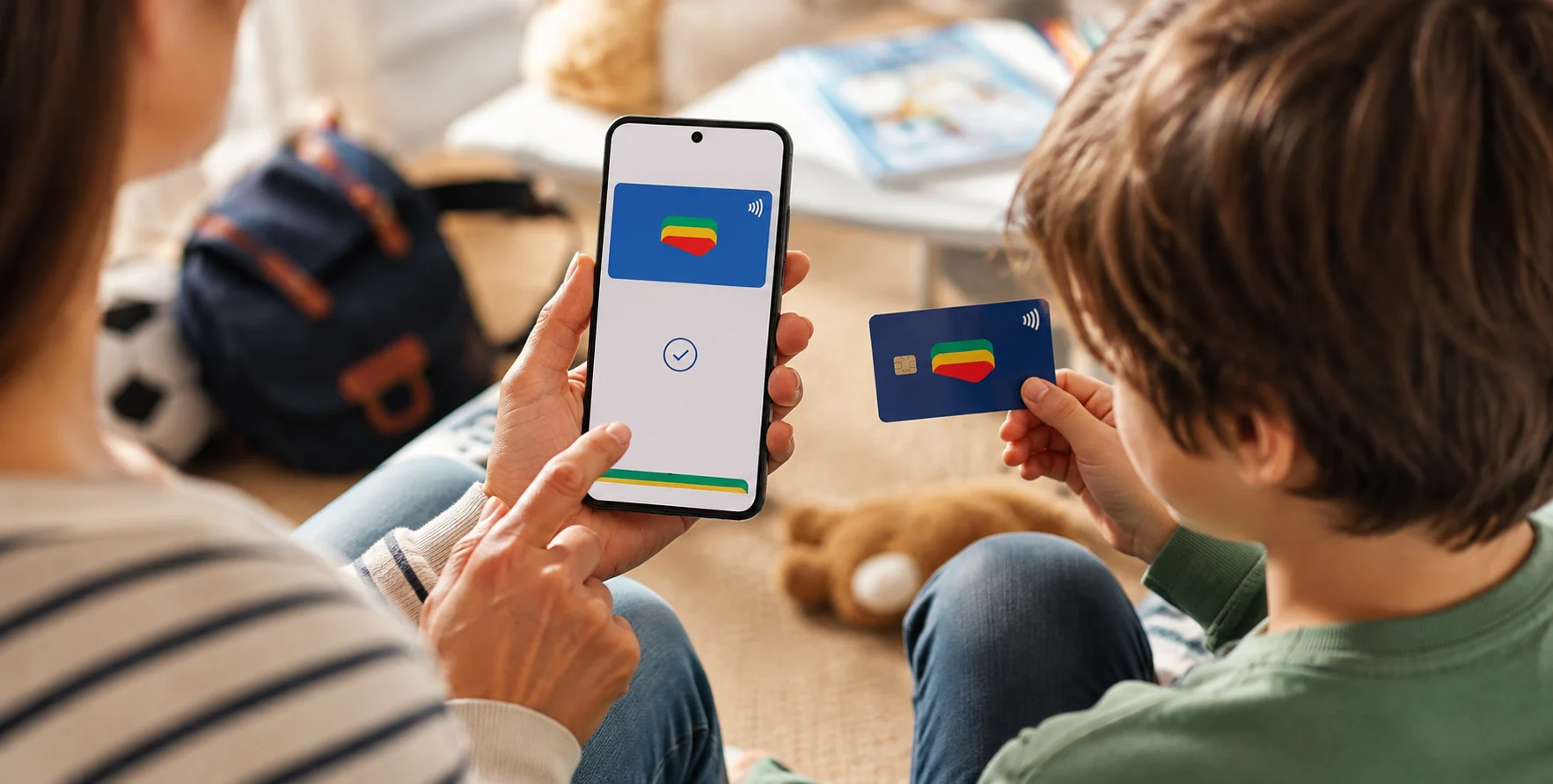 Google Wallet for kids showing parent-controlled spending features, payment limits, transaction monitoring, and secure digital payments on Android devices.