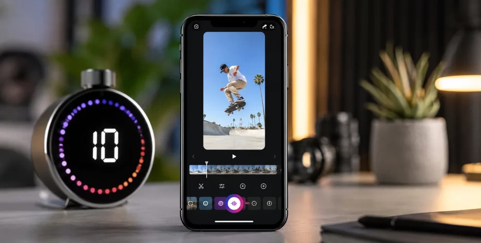 Instagram First Draft feature automatically editing multiple video clips into a Reel.