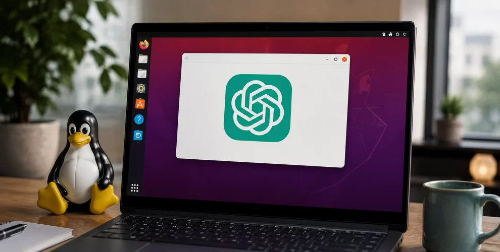 ChatGPT desktop app for Linux running on a Linux computer