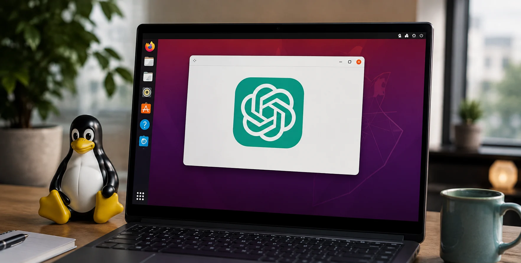 ChatGPT desktop app for Linux running on a Linux computer