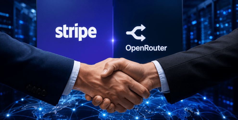 Stripe Agrees to Buy OpenRouter in a Multibillion-Dollar AI Infrastructure Deal 2 Stripe and OpenRouter logos representing Stripe's acquisition of the AI model-routing platform.