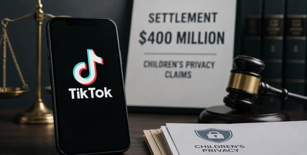 TikTok logo representing the $400 million U.S. settlement over children's online privacy allegations.