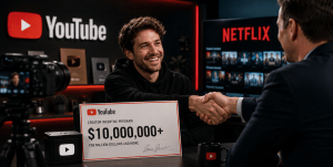 Unitree Stock Jumps 460% in Shanghai Debut as Humanoid Robot Hype Grows 3 YouTube and Netflix logos representing growing competition for top digital creators and exclusive creator-led shows.